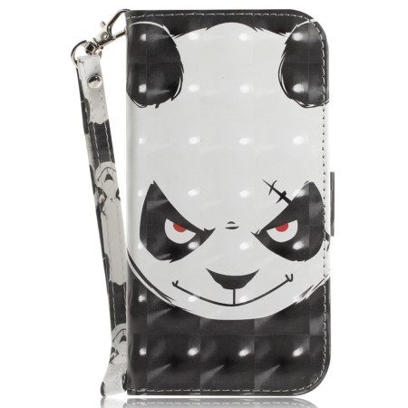 Δερματινη Θηκη Motorola Edge 50 Pro Angry Panda Με Λουράκι