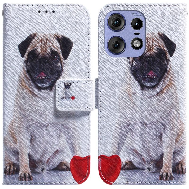 Δερματινη Θηκη Motorola Edge 50 Pro Pug Dog