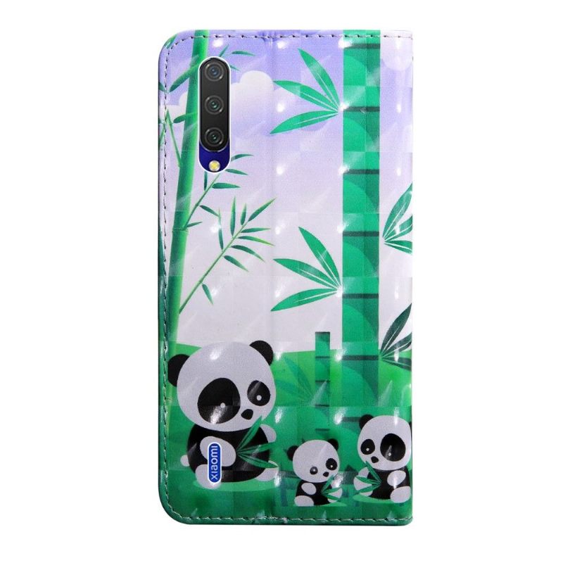 Θήκη Flip Xiaomi Mi 9 Lite Οικογένεια Panda