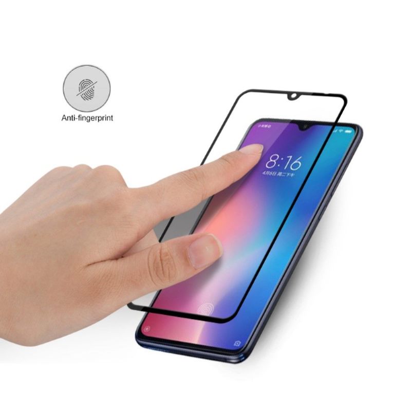 Xiaomi Mi 9 - Full Size Tempered Glass Screen Protector - Μαύρο