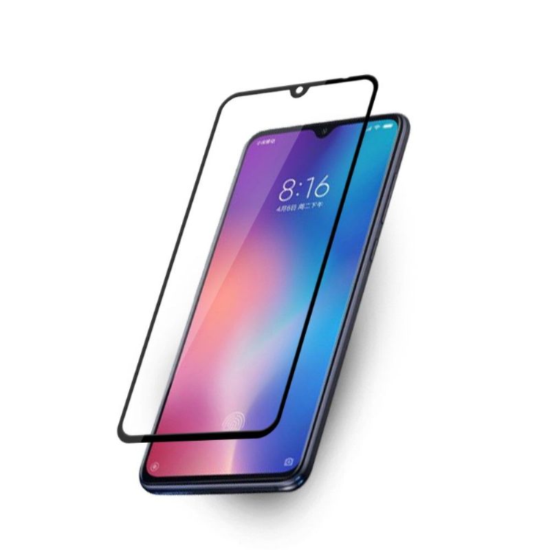 Xiaomi Mi 9 - Full Size Tempered Glass Screen Protector - Μαύρο