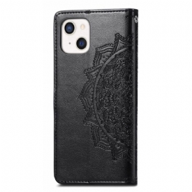 Κάλυμμα iPhone 13 Mini Mandala Relief Faux Leather