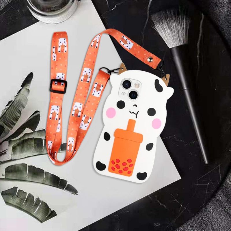 θηκη κινητου iPhone 13 Mini Cow 3d With Strap