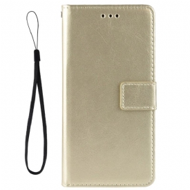 Κάλυμμα Oppo Reno 8 Lite με κορδονι Faux Leather Flashy Λουράκι