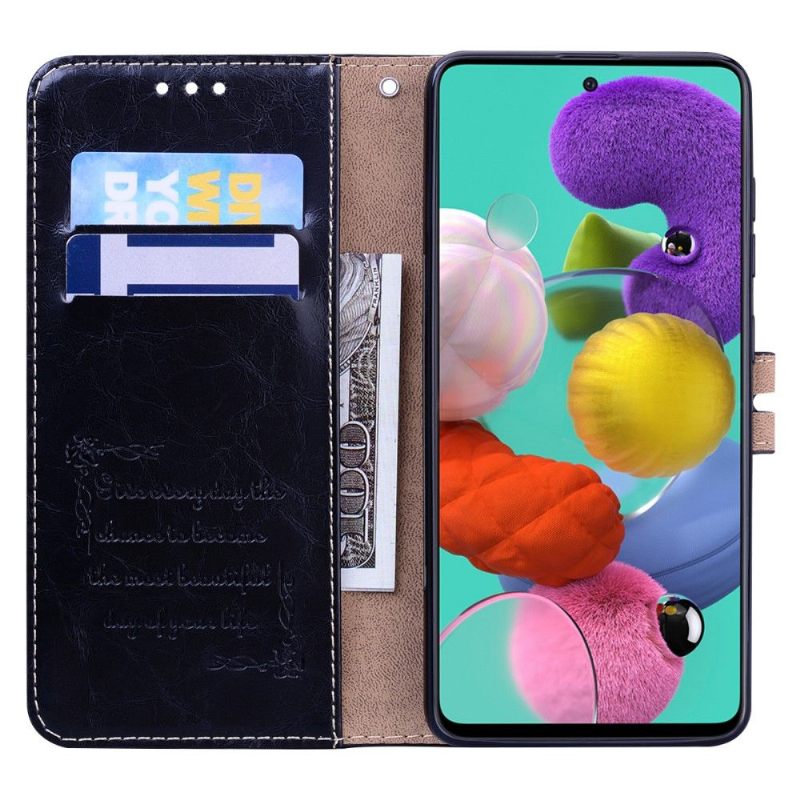 Θήκη Flip Samsung Galaxy A71 Deluxe Vintage Leather Effect