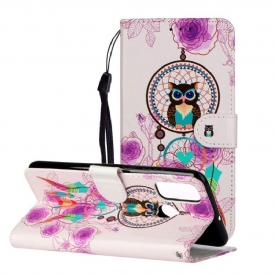 Θήκη Flip Samsung Galaxy A71 Owl And Colored Dream Catcher