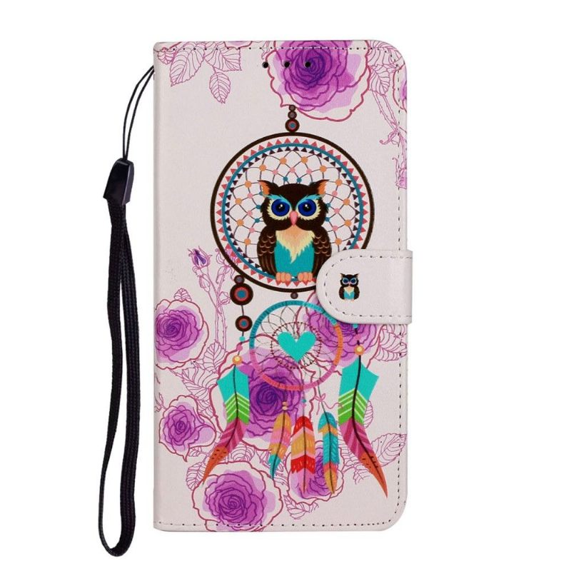 Θήκη Flip Samsung Galaxy A71 Owl And Colored Dream Catcher