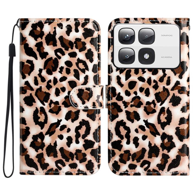 Δερματινη Θηκη Xiaomi 14t Pro Leopard Print Σιλικόνης