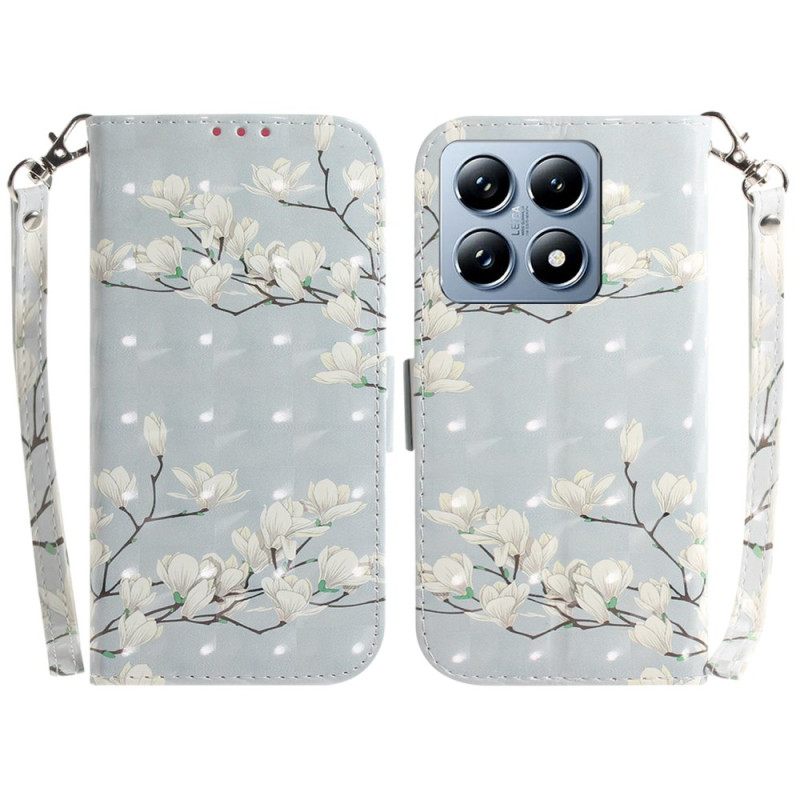 Δερματινη Θηκη Xiaomi 14t Pro Strap Magnolias