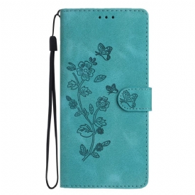 Θηκη Κινητου Xiaomi 14t Pro Floral Σχέδιο Με Λουράκι