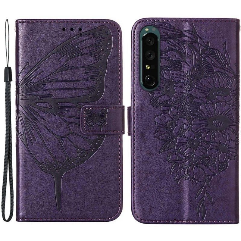 Κάλυμμα Sony Xperia 1 IV Κάτοχος Κάρτας Butterfly Flower