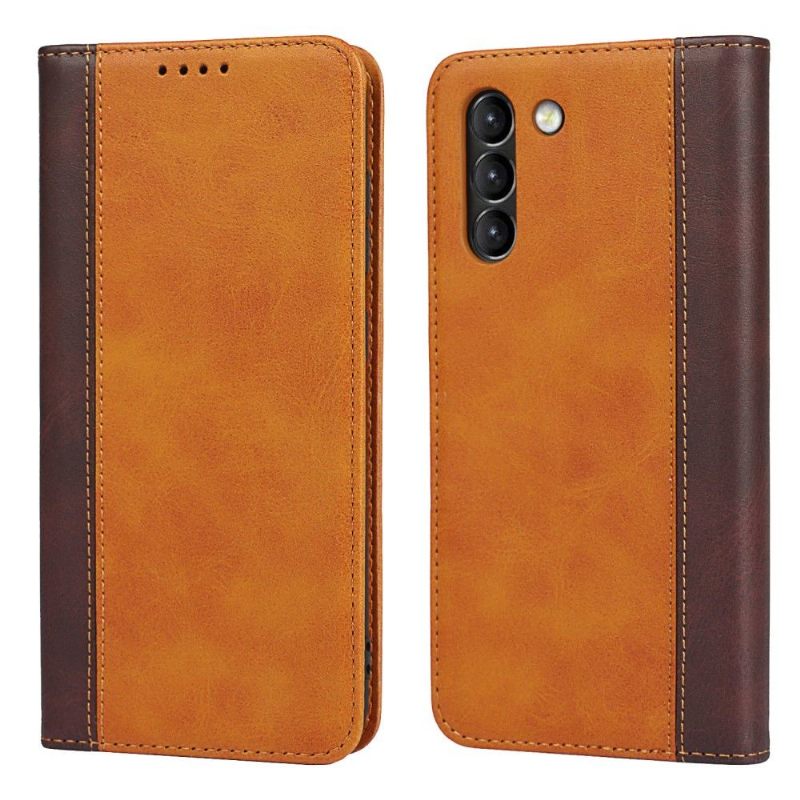 Κάλυμμα Samsung Galaxy S21 FE Lisa Δίχρωμο Faux Leather