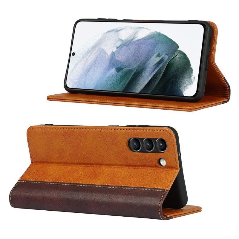 Κάλυμμα Samsung Galaxy S21 FE Lisa Δίχρωμο Faux Leather