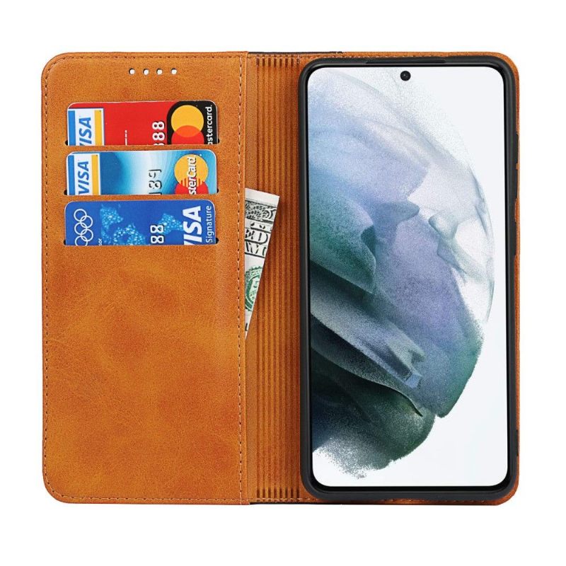 Κάλυμμα Samsung Galaxy S21 FE Lisa Δίχρωμο Faux Leather