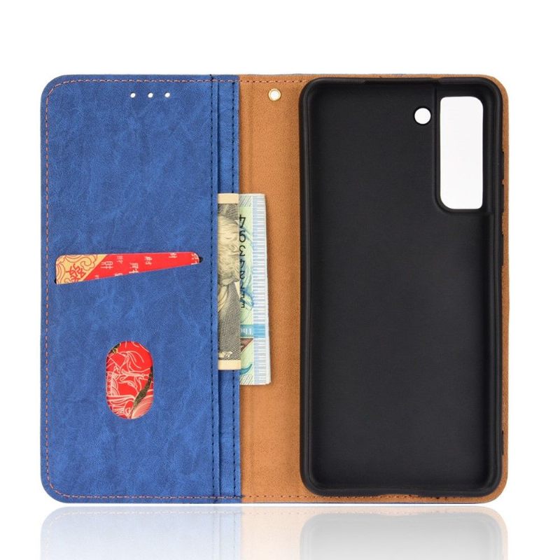 Κάλυμμα Samsung Galaxy S21 FE Θήκη Flip Faux Leather Retro