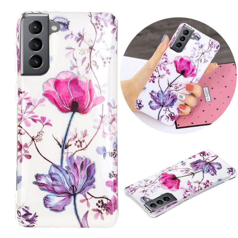 Θήκη Samsung Galaxy S21 FE Silicone Violet Flower