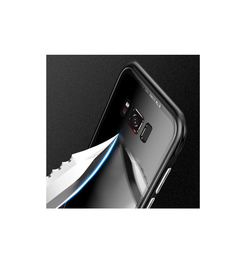 Θήκη Samsung Galaxy S8 Plus Μαγνητικό Αποσπώμενο Πίσω Tempered Glass