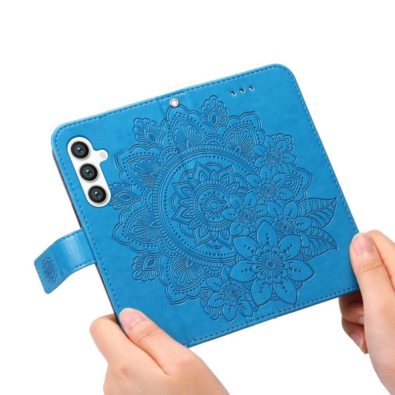 Δερματινη Θηκη Samsung Galaxy S24 5g Floral Mandala Με Κορδόνι