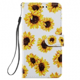 Δερματινη Θηκη Samsung Galaxy S24 5g Strap Sunflowers Σιλικόνης