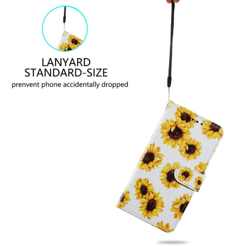 Δερματινη Θηκη Samsung Galaxy S24 5g Strap Sunflowers Σιλικόνης