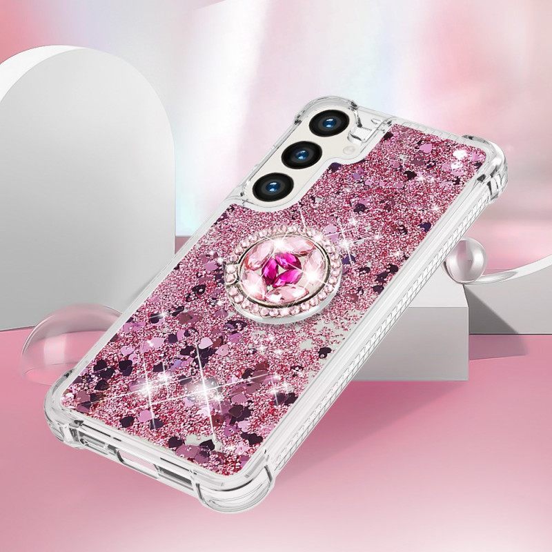 Κάλυμμα Samsung Galaxy S24 5g Με Glitter Support Ring Σιλικόνης