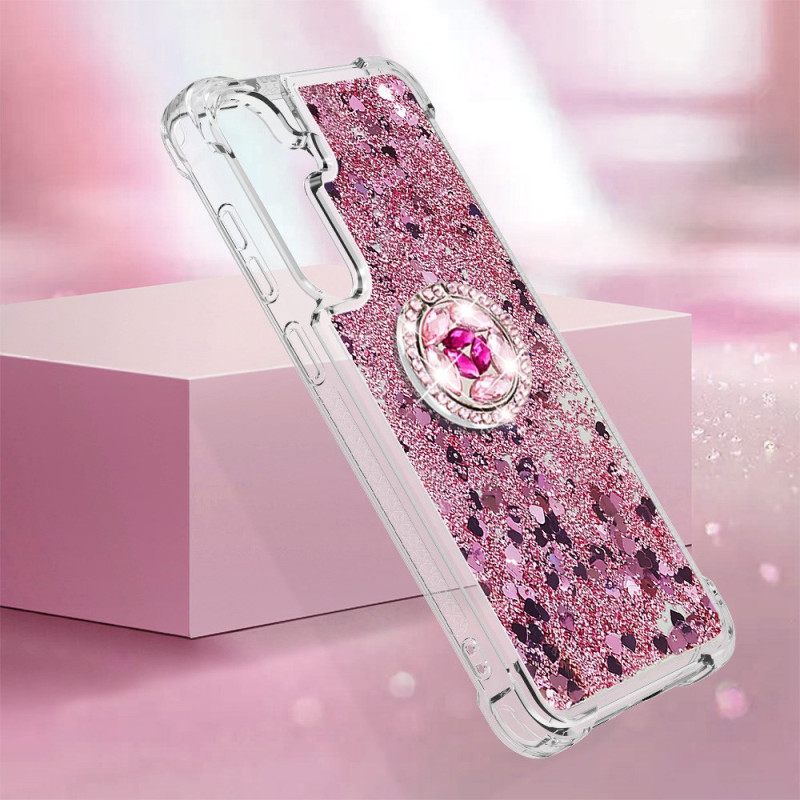 Κάλυμμα Samsung Galaxy S24 5g Με Glitter Support Ring Σιλικόνης