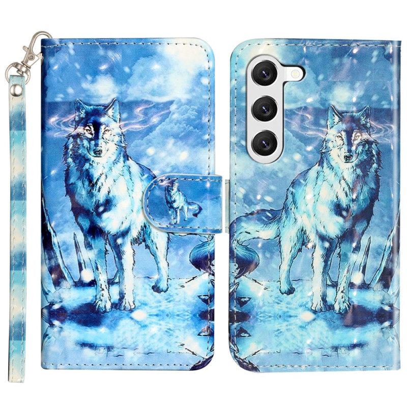 Θηκη Κινητου Samsung Galaxy S24 5g Snow Wolf With Strap