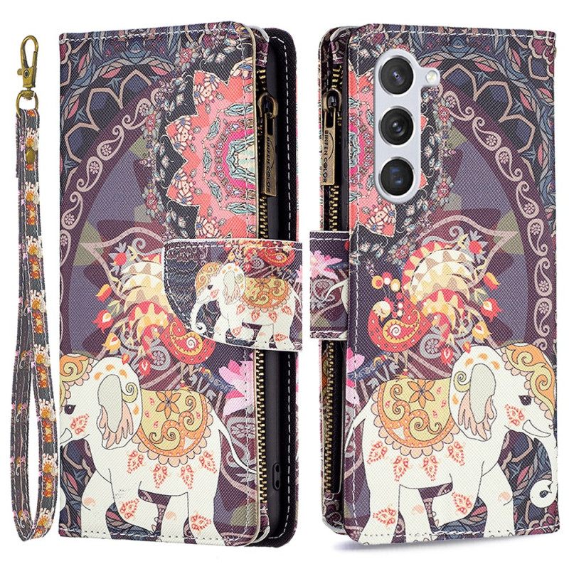 Θηκη Κινητου Samsung Galaxy S24 5g Θήκες Κινητών Tribal Elephant Wallet With Strap