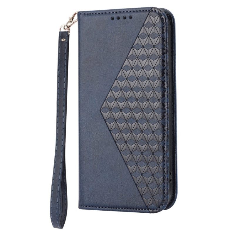 θηκη κινητου Samsung Galaxy S23 5G με κορδονι Θήκη Flip 3d Pattern Strappy