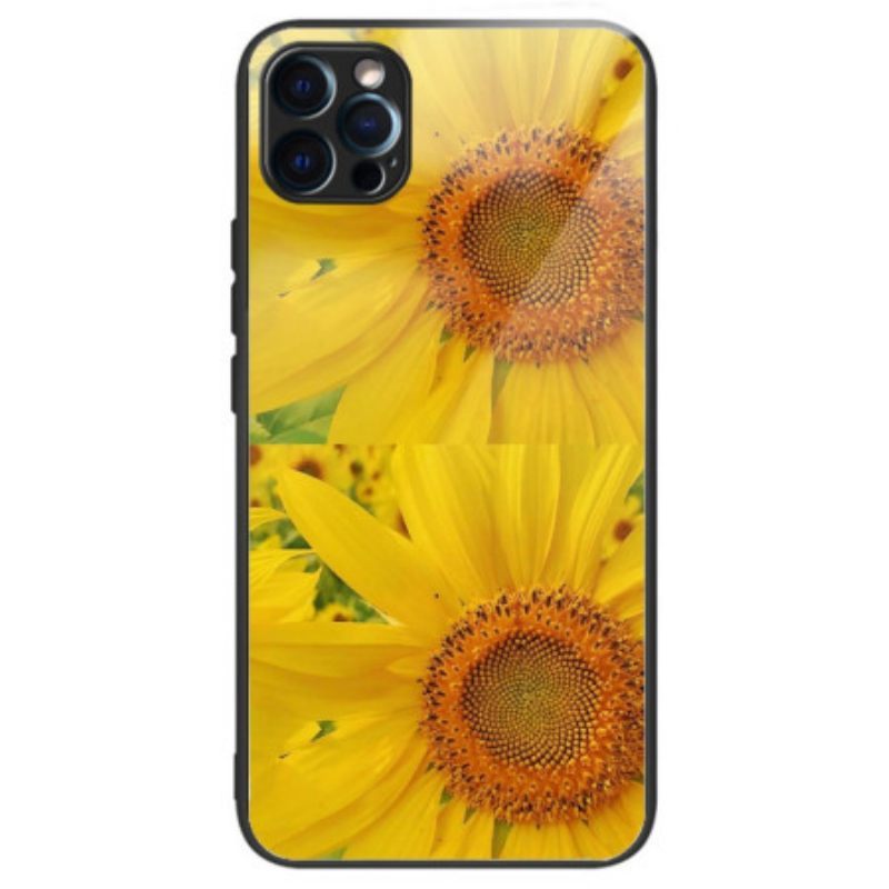 θηκη κινητου iPhone 14 Pro Max Tempered Glass Sunflowers