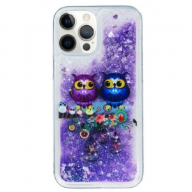 θηκη κινητου iPhone 15 Pro Glitter Ζευγάρι Κουκουβάγιες