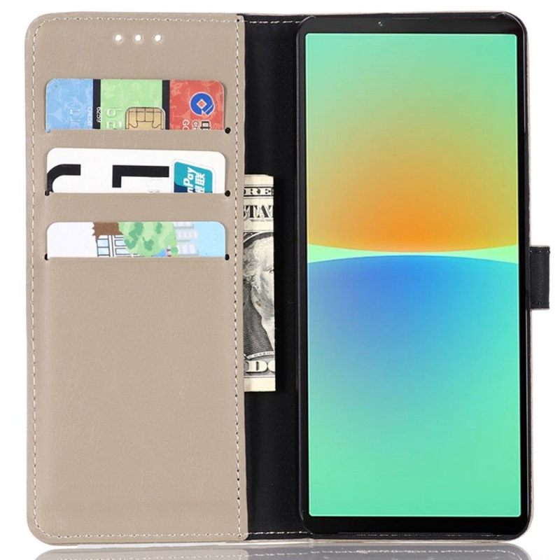 Θήκη Flip Sony Xperia 10 IV δερματινη θηκη Retro Faux Leather Folio