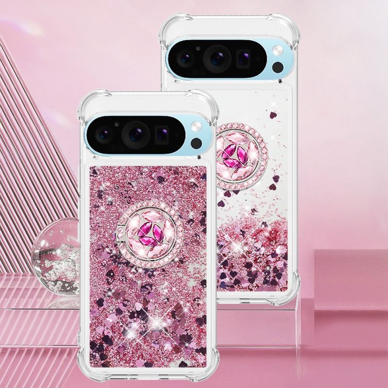 Κάλυμμα Google Pixel 9 Pro Glitter Ring-support