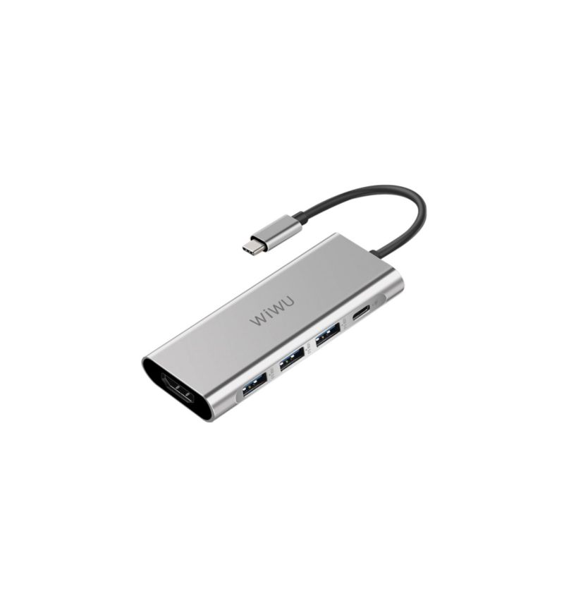 Προσαρμογέας Hub Usb-C Σε Hdmi/Usb Για Υπολογιστή - Ασημί