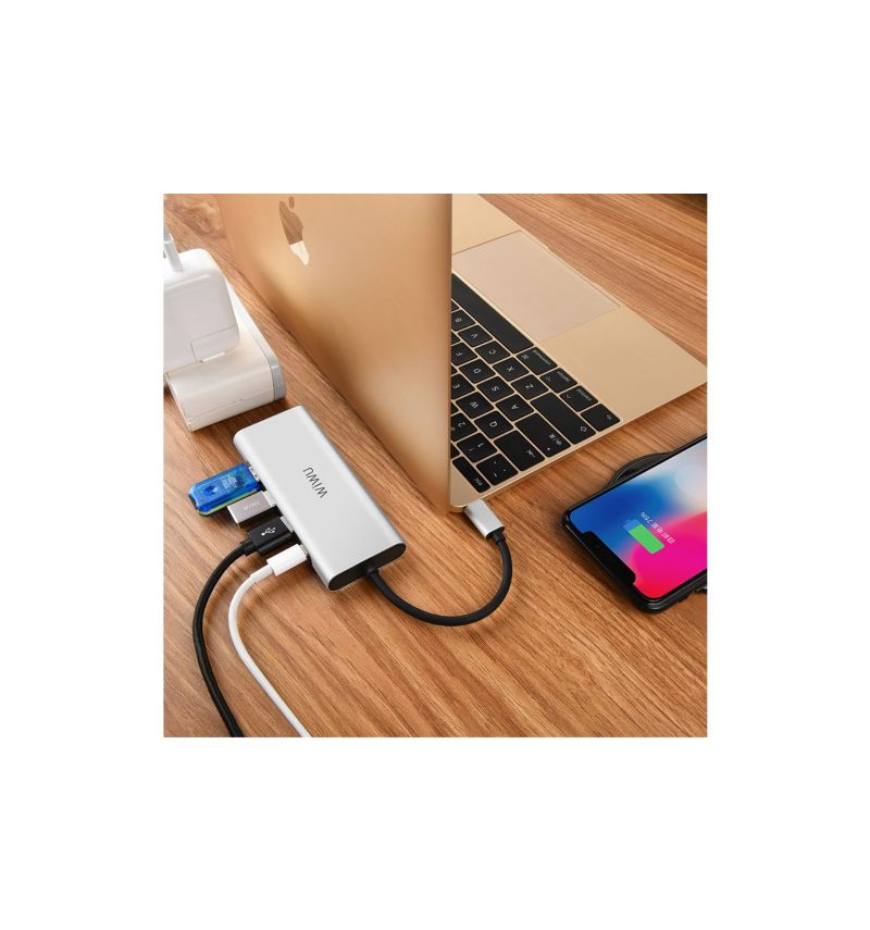 Προσαρμογέας Hub Usb-C Σε Hdmi/Usb Για Υπολογιστή - Ασημί