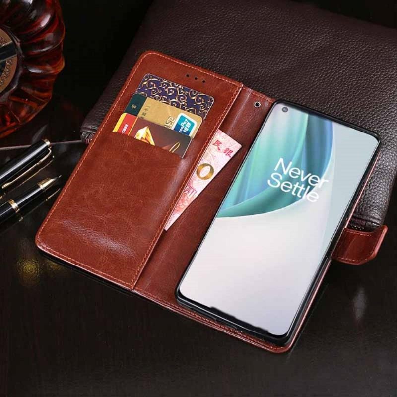 Κάλυμμα OnePlus Nord N10 Θήκη Flip Idewei Folio Leather Effect