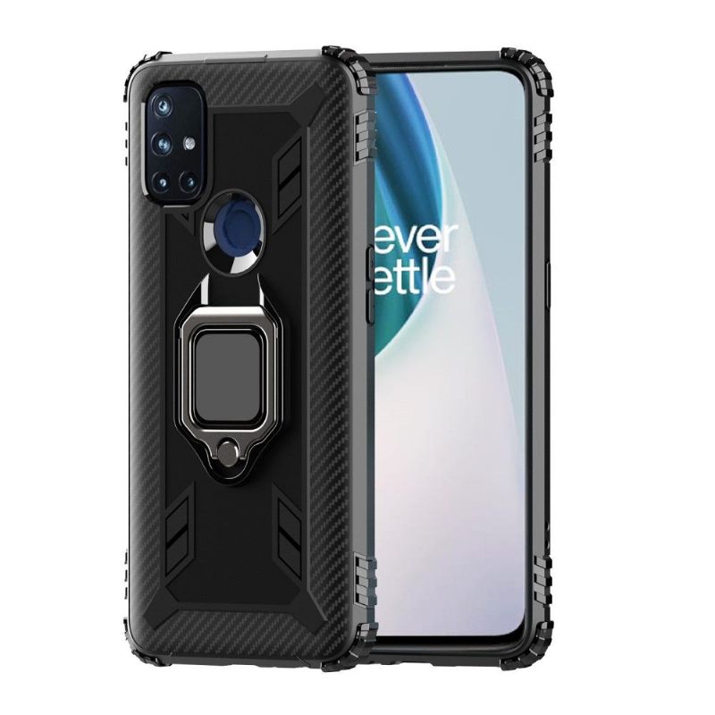 Θήκη OnePlus Nord N10 Carbon Look Με Δαχτυλίδι Στήριξης