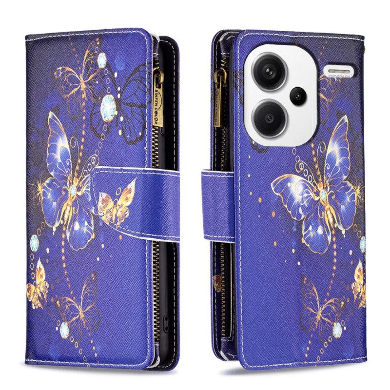 Δερματινη Θηκη Xiaomi Redmi Note 13 Pro Plus 5g Πορτοφόλι Purple Butterflies