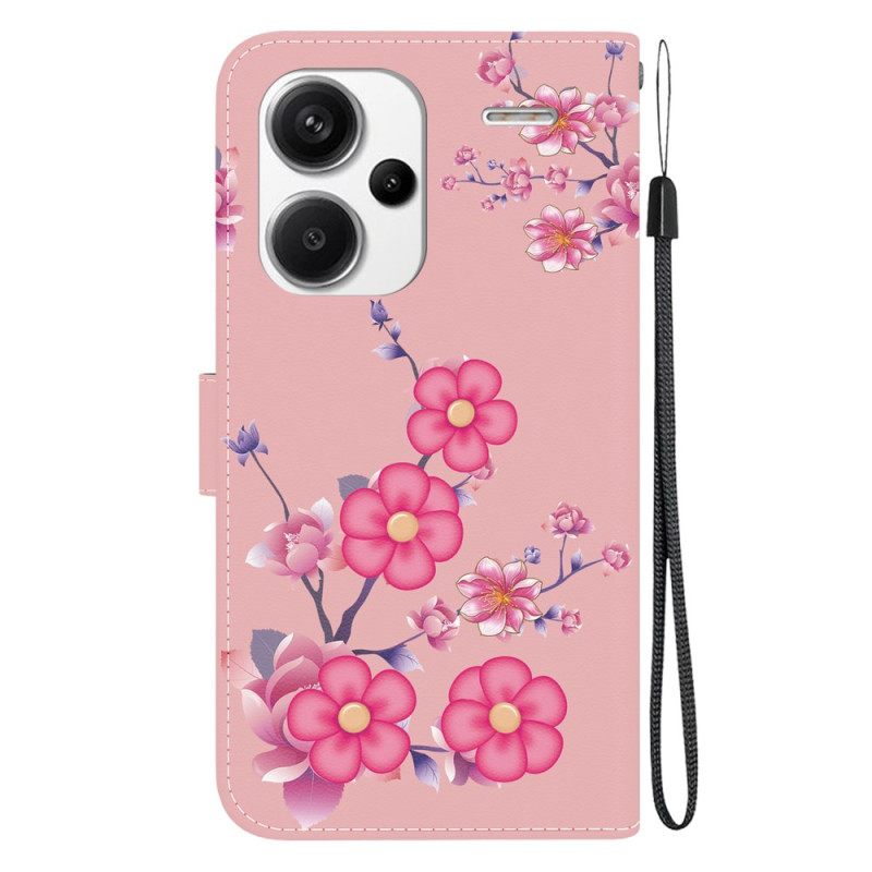 Δερματινη Θηκη Xiaomi Redmi Note 13 Pro Plus 5g Sakura Strap Σιλικόνης