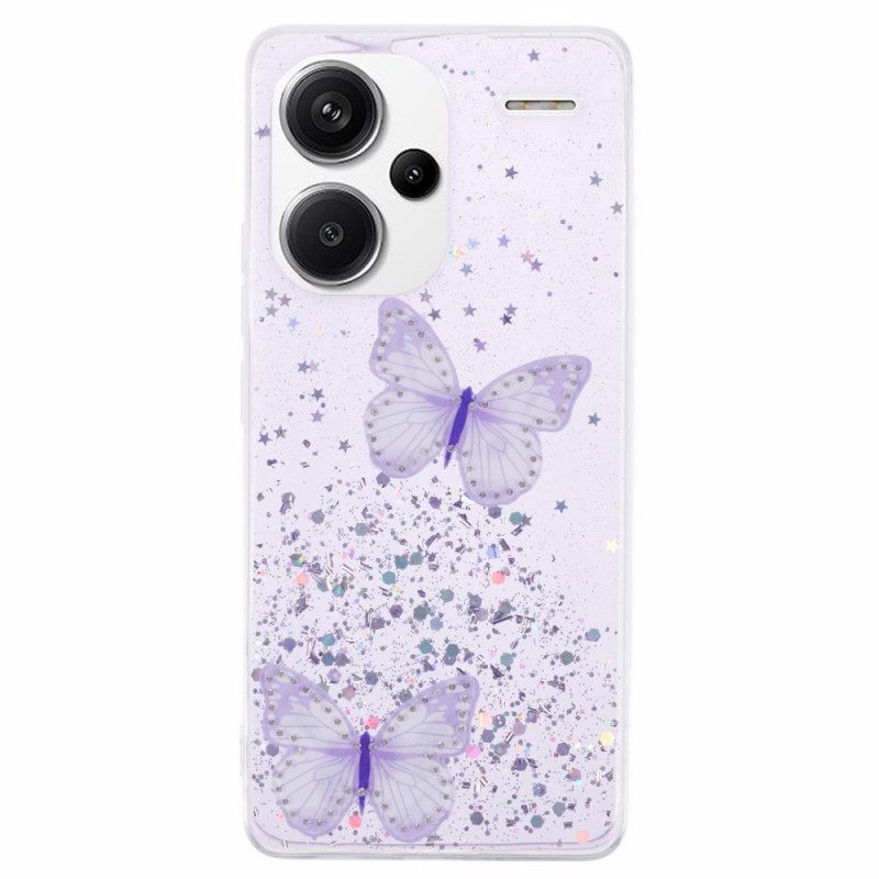 Κάλυμμα Xiaomi Redmi Note 13 Pro Plus 5g Πεταλούδες Glitter