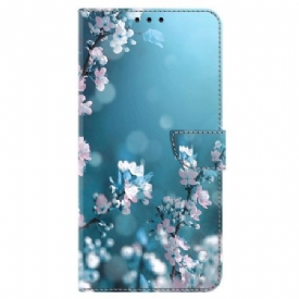 Δερματινη Θηκη Oppo A98 5g Plum Blossoms Σιλικόνης