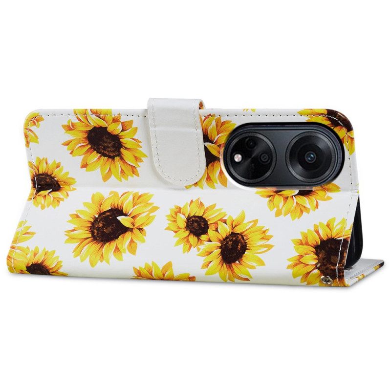 Δερματινη Θηκη Oppo A98 5g Strap Sunflowers