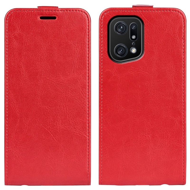 Κάλυμμα Oppo Find X5 Pro Θήκη Flip Faux Leather Vertical