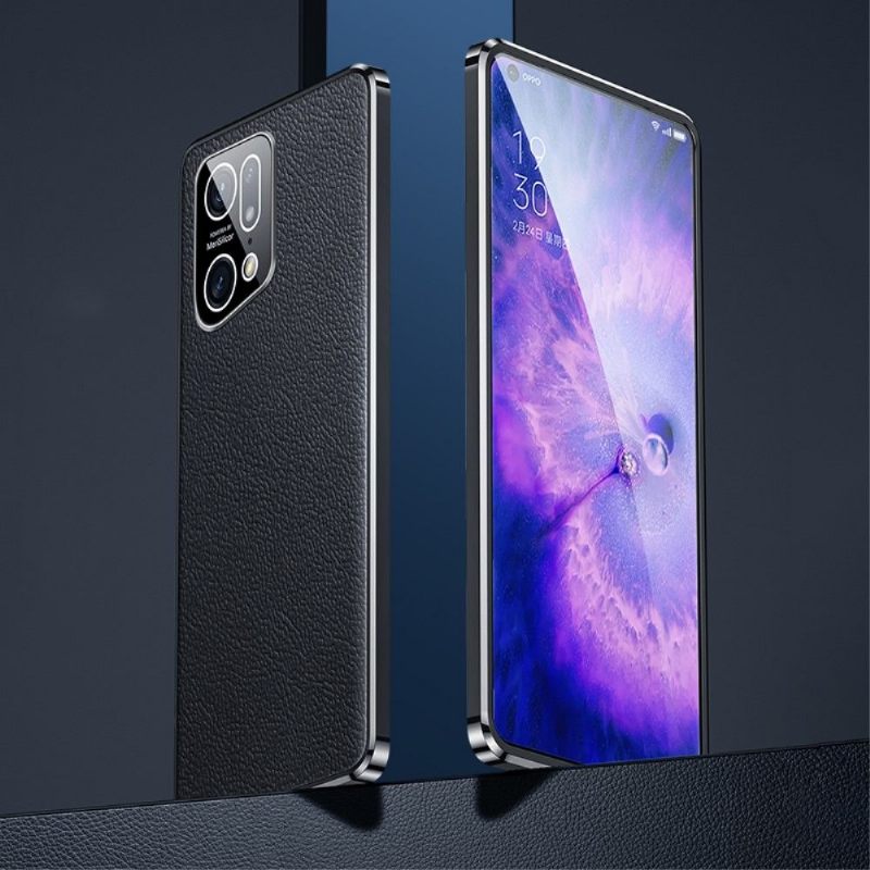 θηκη κινητου Oppo Find X5 Pro Γνήσιο Grained Leather