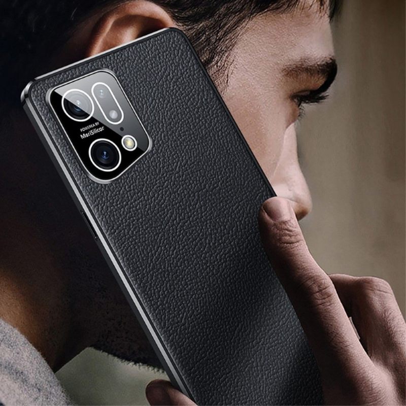 θηκη κινητου Oppo Find X5 Pro Γνήσιο Grained Leather