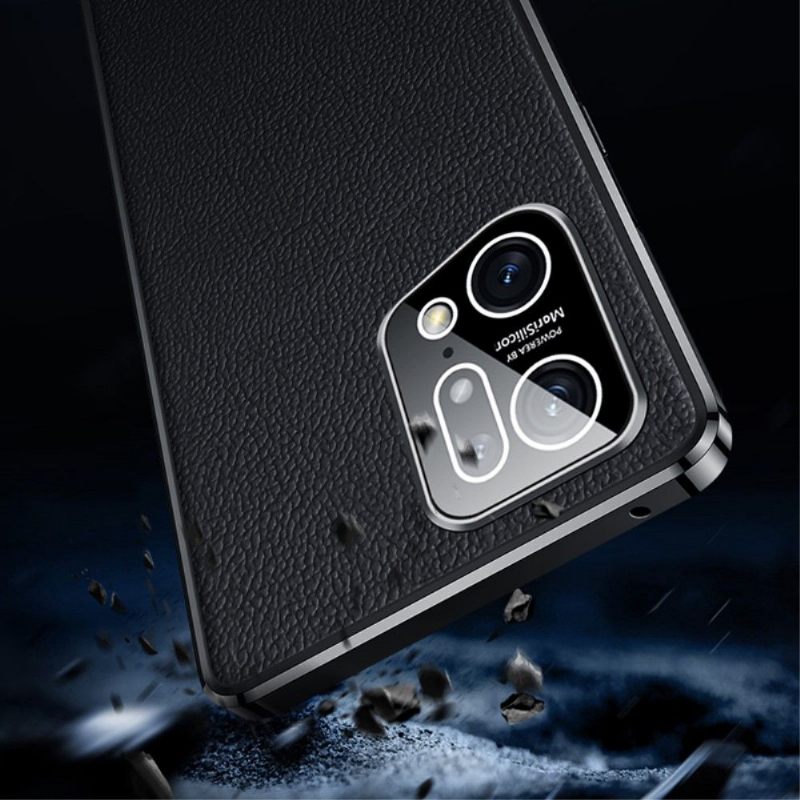 θηκη κινητου Oppo Find X5 Pro Γνήσιο Grained Leather