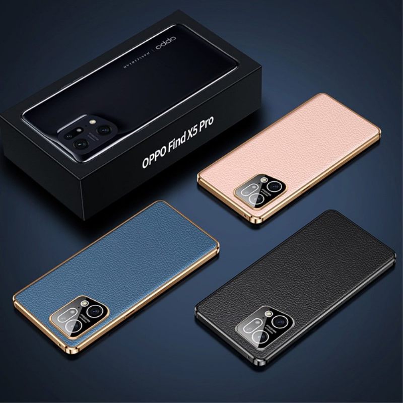 θηκη κινητου Oppo Find X5 Pro Γνήσιο Grained Leather