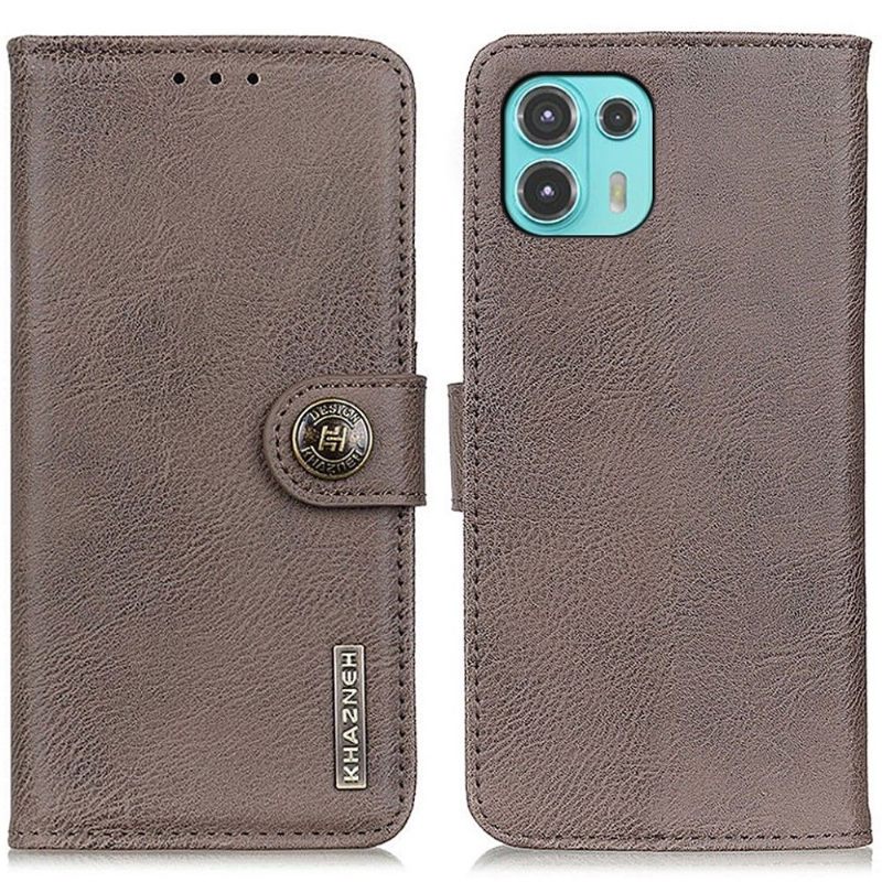 Κάλυμμα Motorola Edge 20 Lite Κάτοχος Κάρτας Khazneh Leather Effect