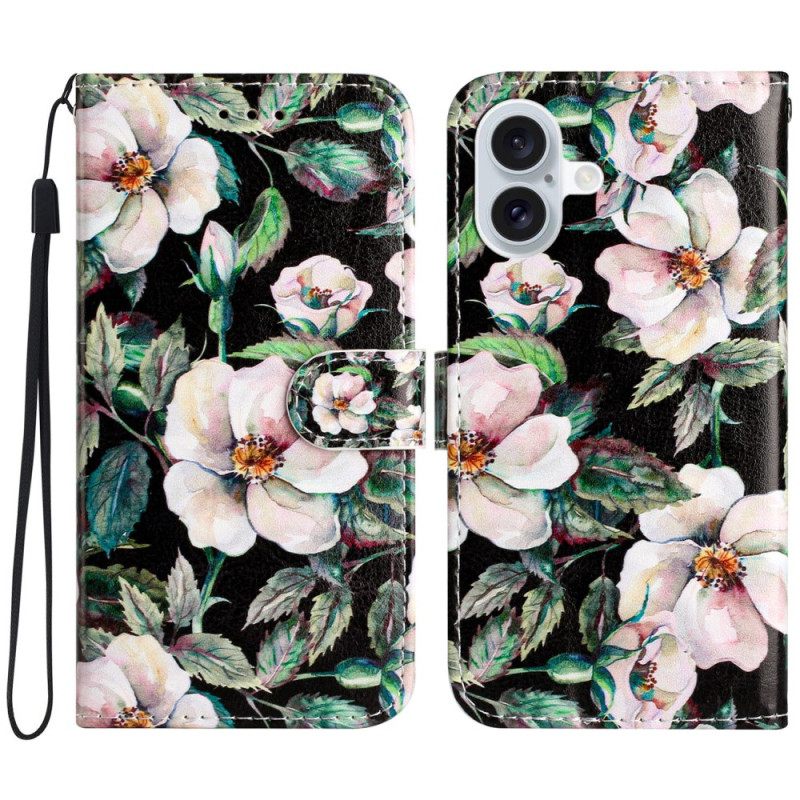 Δερματινη Θηκη iPhone 16 Strap Magnolias Σιλικόνης