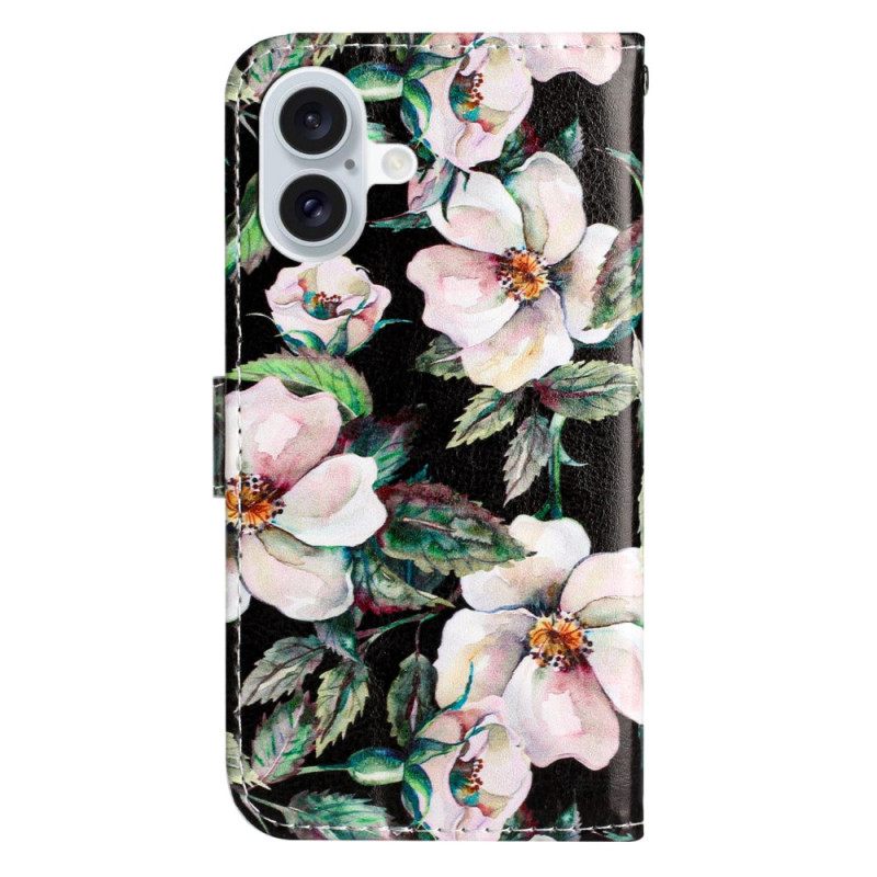 Δερματινη Θηκη iPhone 16 Strap Magnolias Σιλικόνης